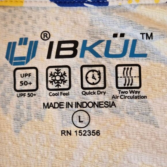 IBKUL Womens Sunflower Print UPF50+ Long Sleeve Athletic Top Yellow Blue Large - Picture 7 of 12